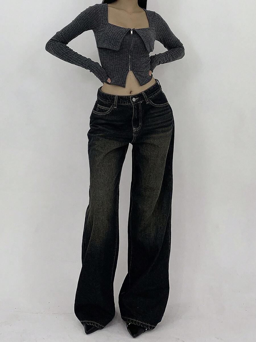 Low Waist Straight Jeans