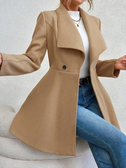 Lightweight Knitted Blend Jacket With Cinched Waist Casual