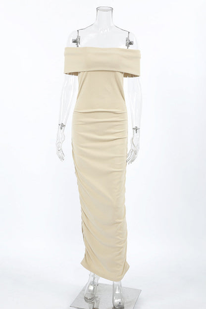 Sexy Ruched Off Shoulder One Step Skirt Dresses
