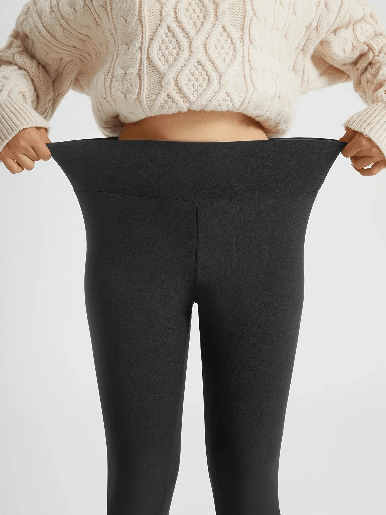 Cozy Knit High Waist Leggings For Running And Workouts