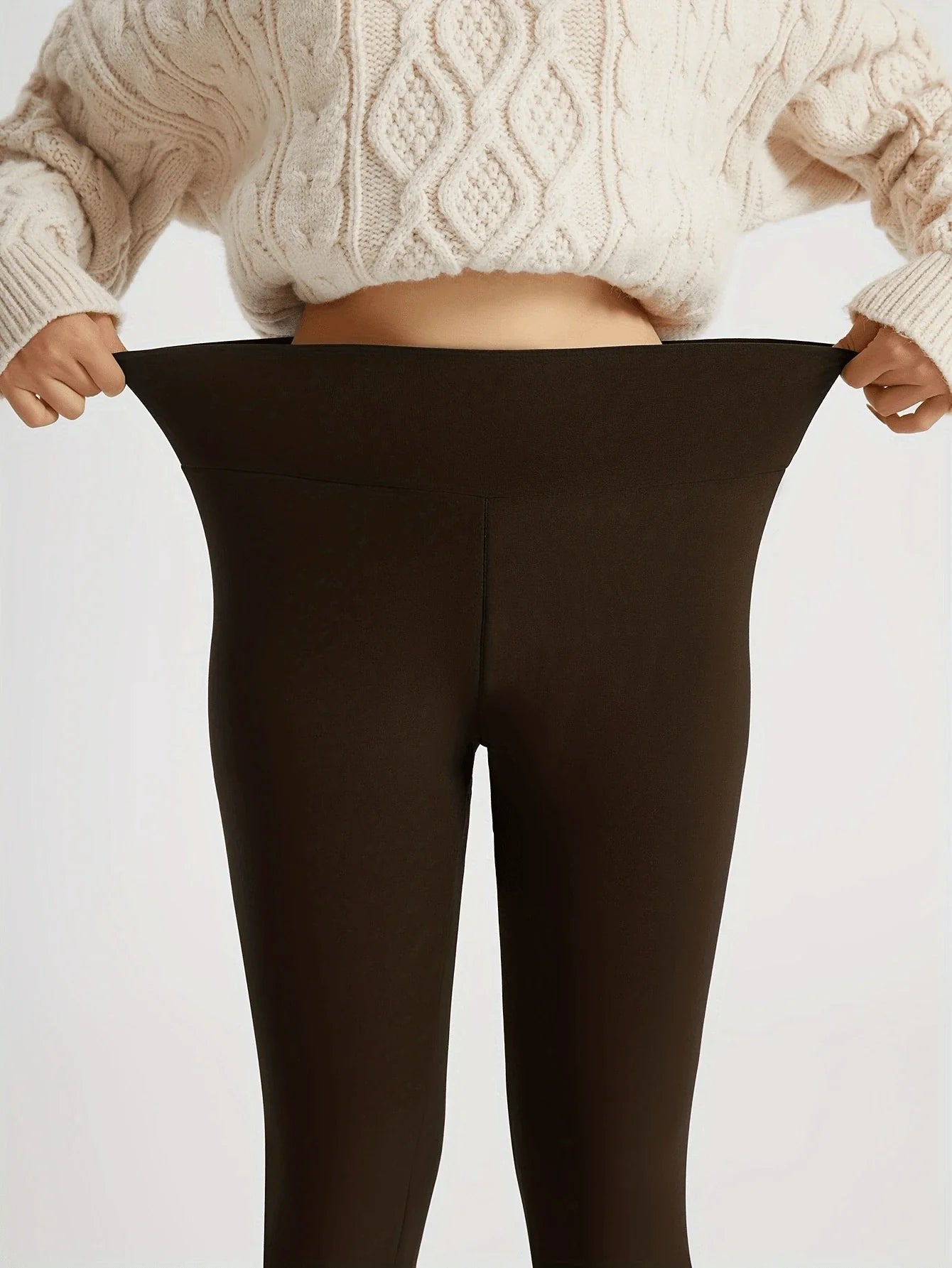 Cozy Knit High Waist Leggings For Running And Workouts