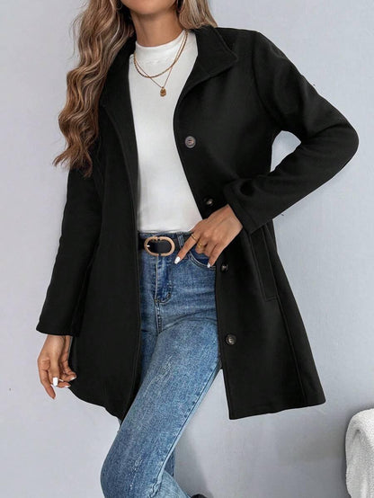 Casual Long Sleeve Belted Jacket For Daily Wear All Season