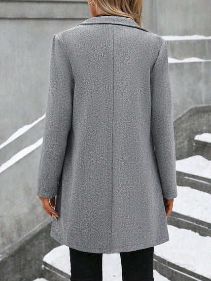 Casual Long Sleeve Belted Jacket For Daily Wear All Season