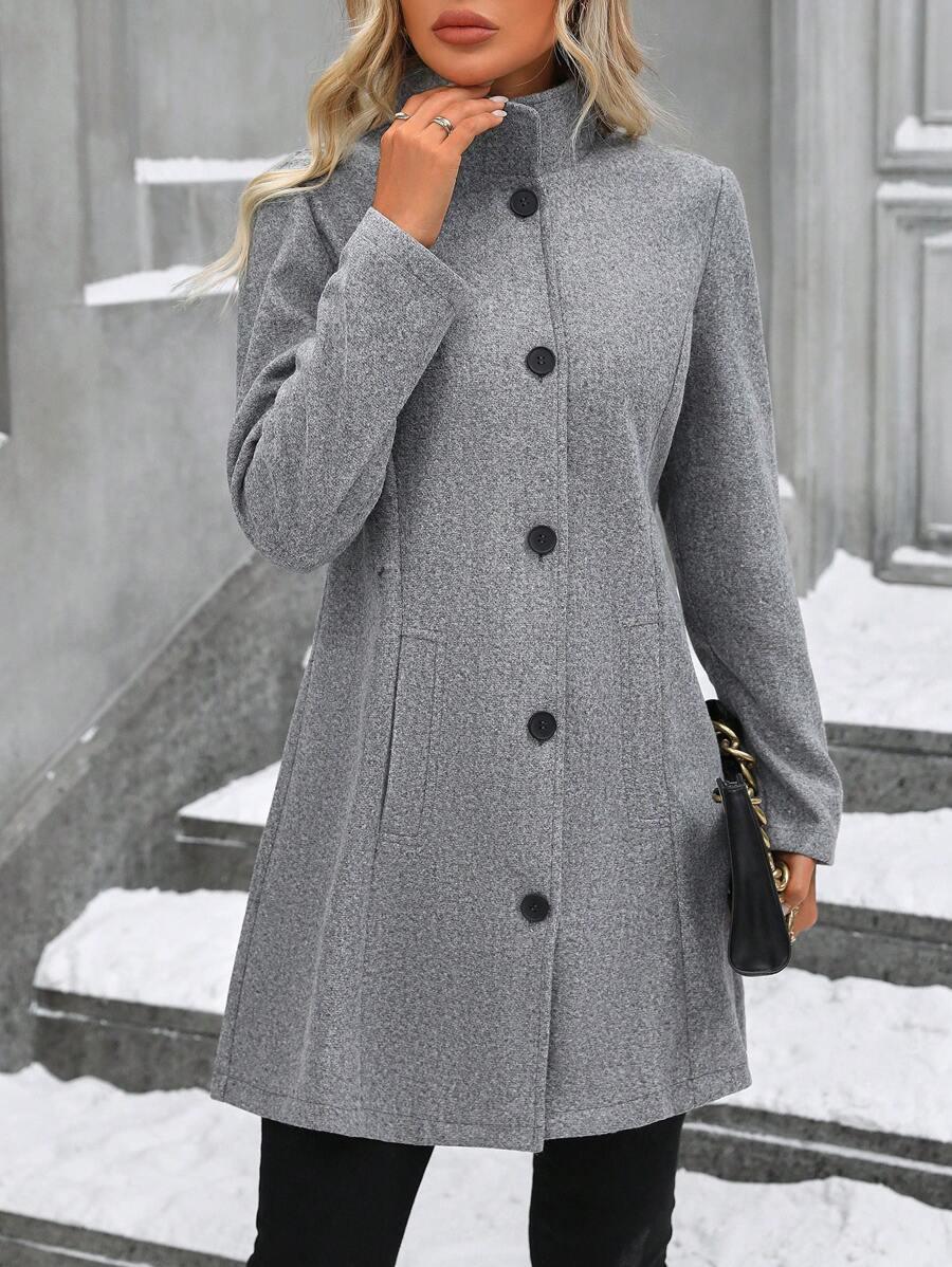 Casual Long Sleeve Belted Jacket For Daily Wear All Season