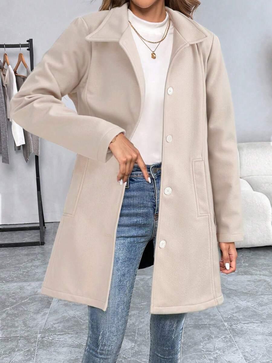 Casual Long Sleeve Belted Jacket For Daily Wear All Season