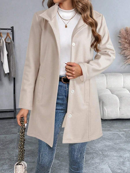 Casual Long Sleeve Belted Jacket For Daily Wear All Season
