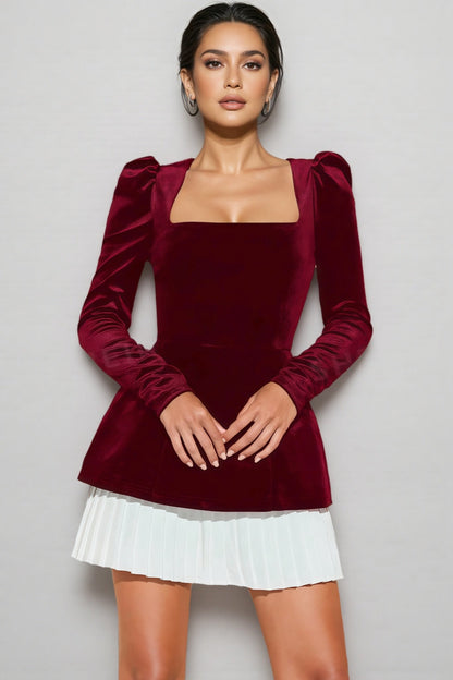 Bali Pleated Hem Mini Dress Two-Piece Set