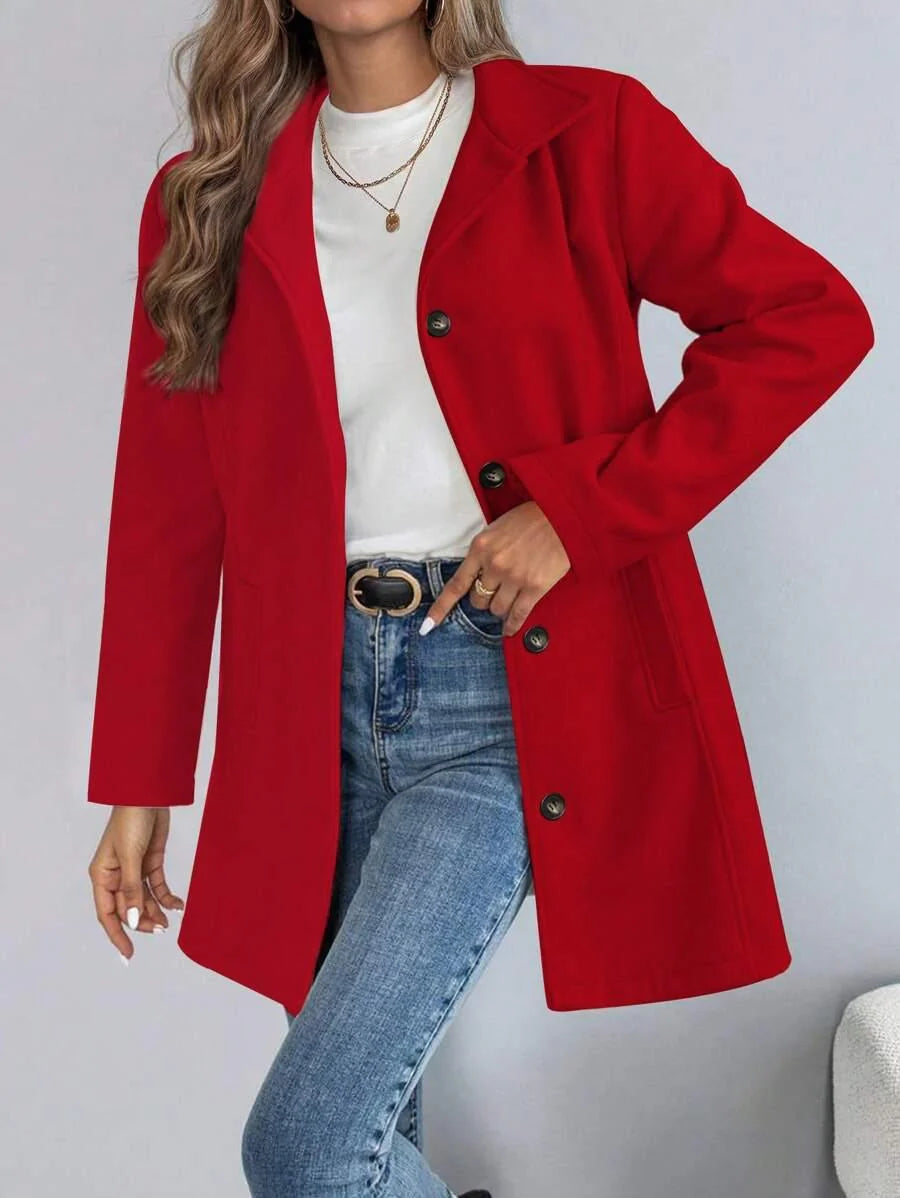 Casual Long Sleeve Belted Jacket For Daily Wear All Season