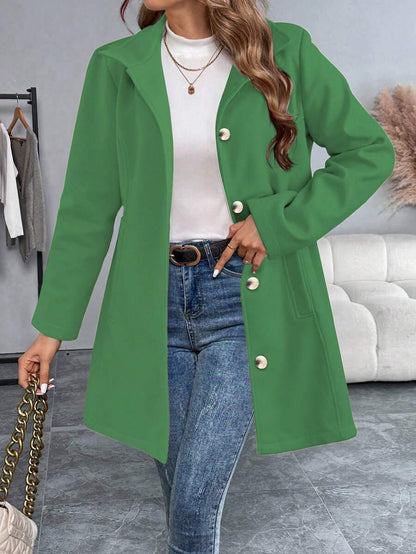Casual Long Sleeve Belted Jacket For Daily Wear All Season