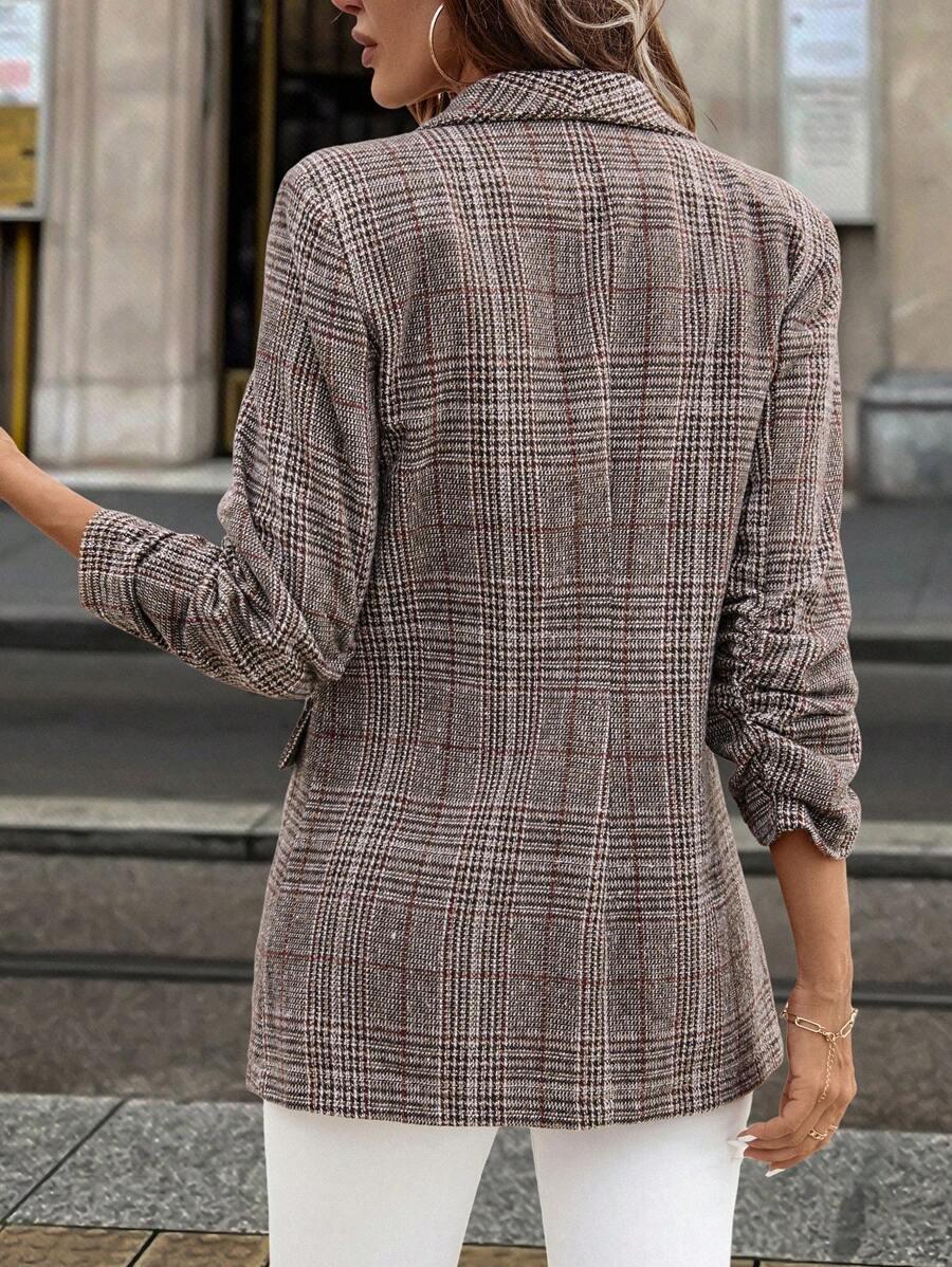 Shawl Collar Blazer Three Quarter Sleeve Unlined Chic