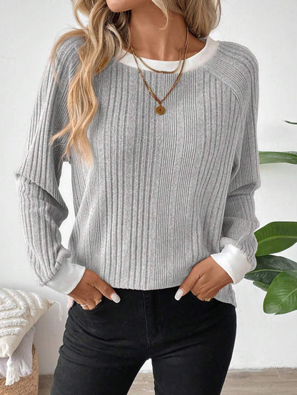Colorblock Raglan Sweatshirt Round Neck Pullover Lined For Warmth Casual Daily