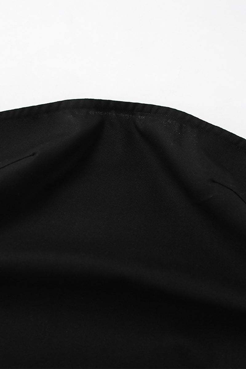 Sexy Slit Zipper Strapless Tops