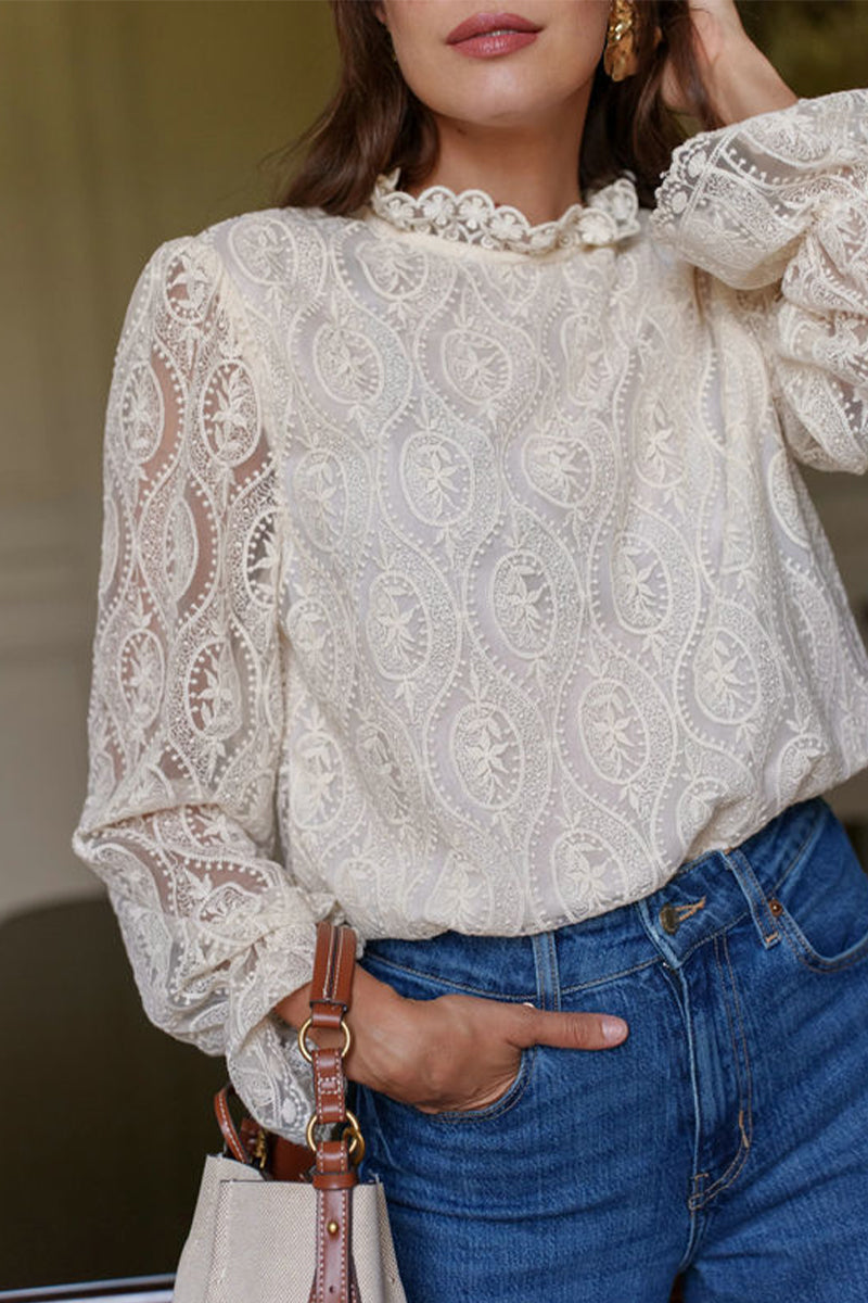 Sexy Lace Flounce Lotus Leaf Collar Blouses(3 Colors)