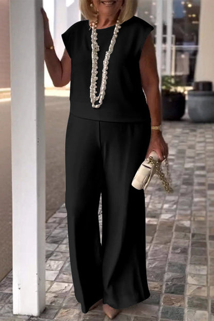 Casual O Neck Short Sleeve Two Pieces(7 Colors)