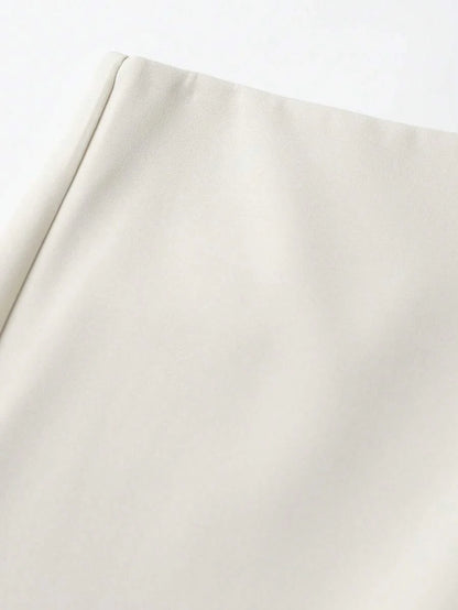 Asymmetric Skort For Casual Everyday Wear With Zipper Fly Faux Pockets And Travel Ready Comfort