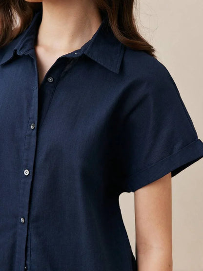 Front Open Collar Casual Shirt Button Front Classic Fit