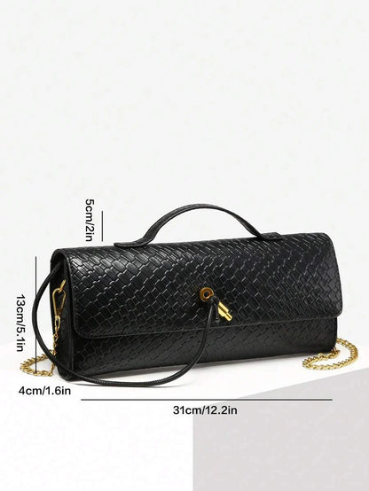 Woven Texture Kisslock Clutch Evening Bag