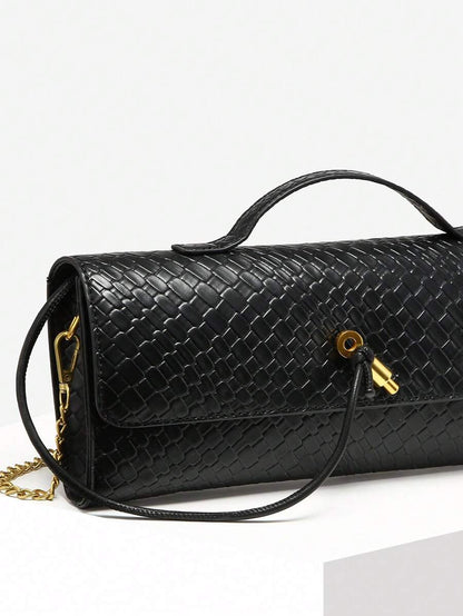 Woven Texture Kisslock Clutch Evening Bag