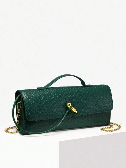 Woven Texture Kisslock Clutch Evening Bag