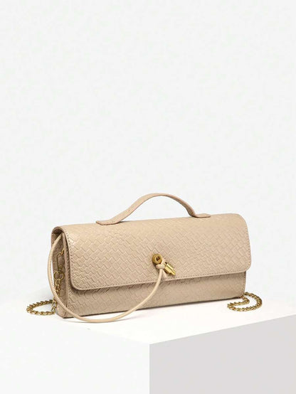 Woven Texture Kisslock Clutch Evening Bag