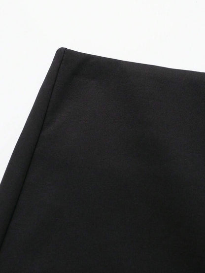 Asymmetric Skort For Casual Everyday Wear With Zipper Fly Faux Pockets And Travel Ready Comfort