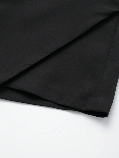 Asymmetric Skort For Casual Everyday Wear With Zipper Fly Faux Pockets And Travel Ready Comfort