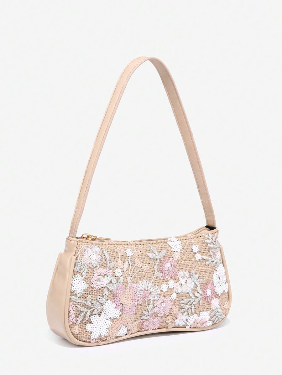 Crocodile Embossed Baguette Bag