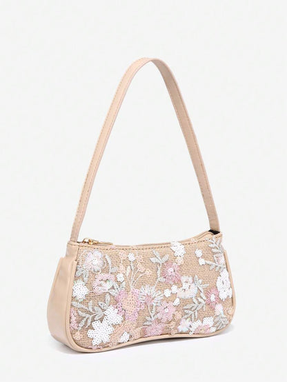 Crocodile Embossed Baguette Bag
