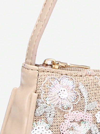 Crocodile Embossed Baguette Bag