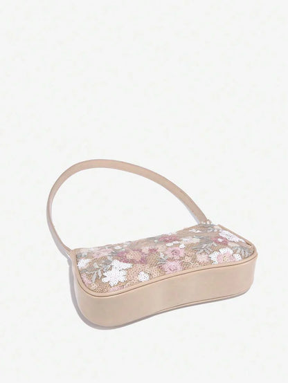 Crocodile Embossed Baguette Bag