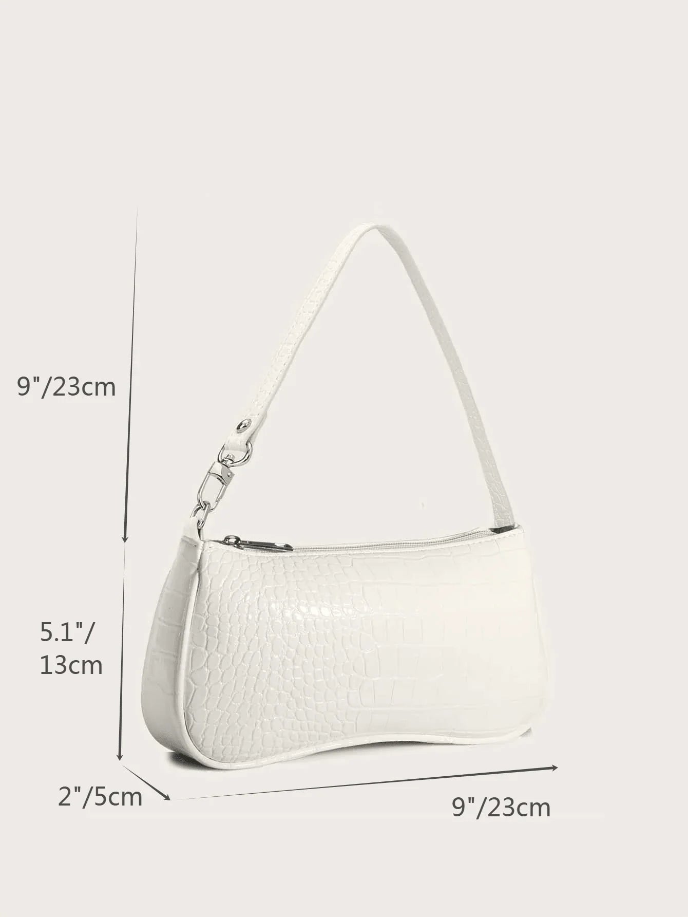 Crocodile Embossed Baguette Bag