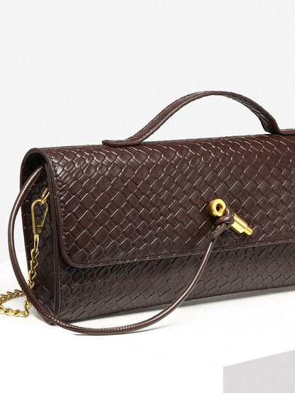 Woven Texture Kisslock Clutch Evening Bag