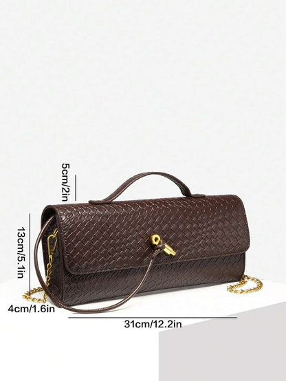 Woven Texture Kisslock Clutch Evening Bag