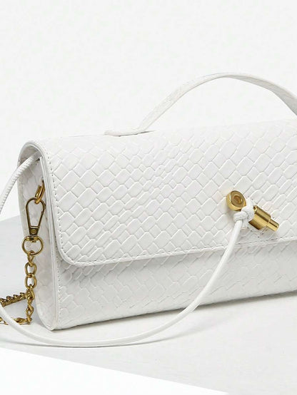 Woven Texture Kisslock Clutch Evening Bag