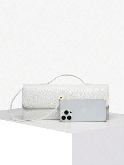 Woven Texture Kisslock Clutch Evening Bag