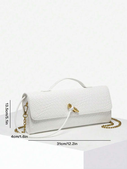 Woven Texture Kisslock Clutch Evening Bag