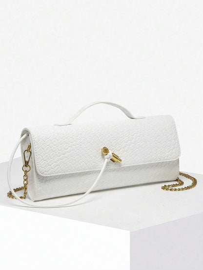 Woven Texture Kisslock Clutch Evening Bag