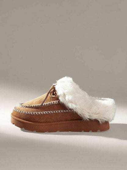 CUCCOO EASI Women's Thick Sole Warm Round Toe Low-Top Snow Boots, Autumn/Winter