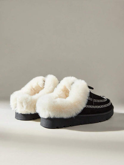 CUCCOO EASI Women's Thick Sole Warm Round Toe Low-Top Snow Boots, Autumn/Winter
