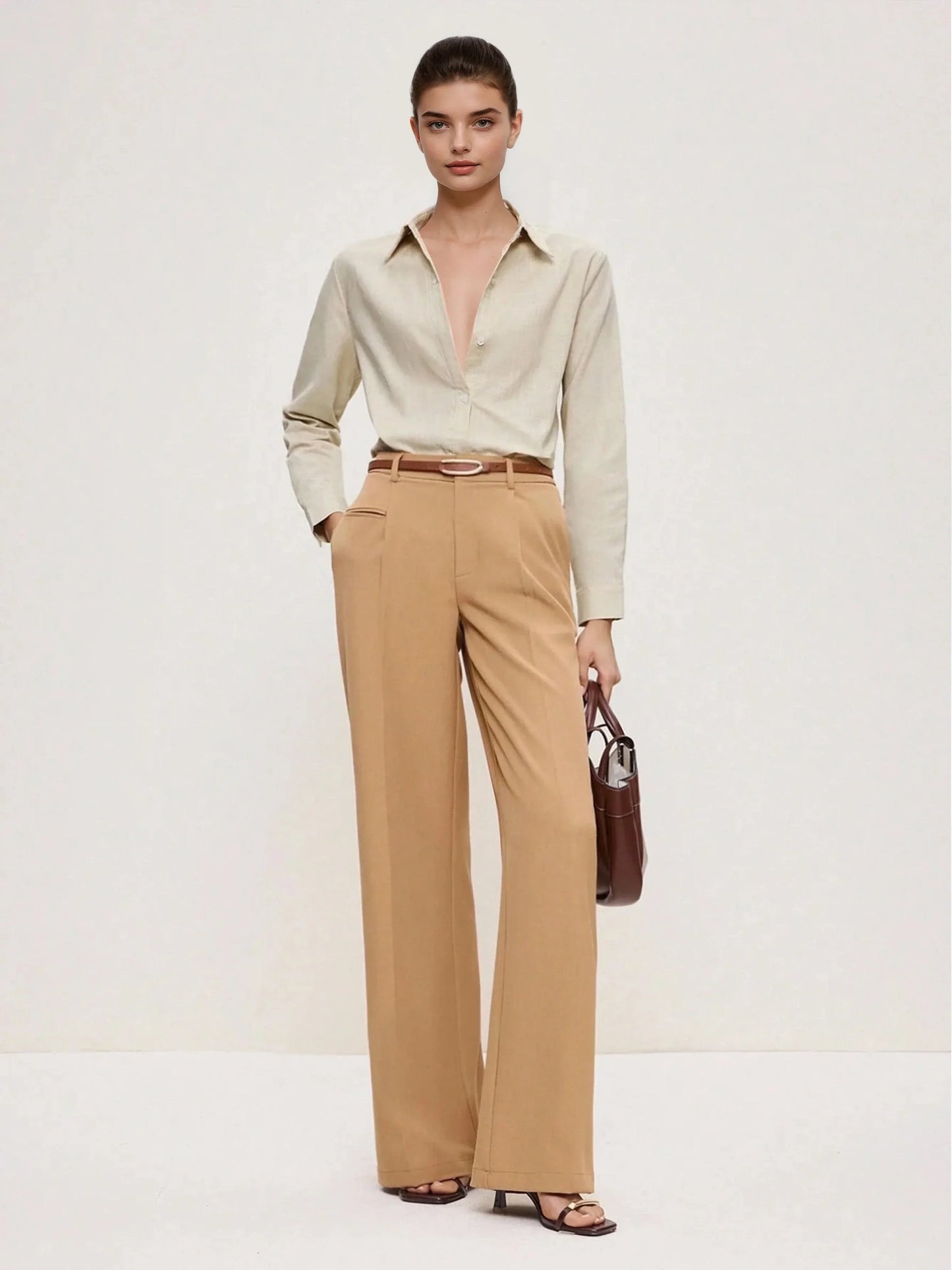Timeless Style Shirt Button Front With Collar Long Sleeve