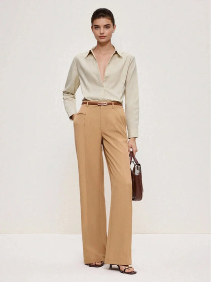 Timeless Style Shirt Button Front With Collar Long Sleeve
