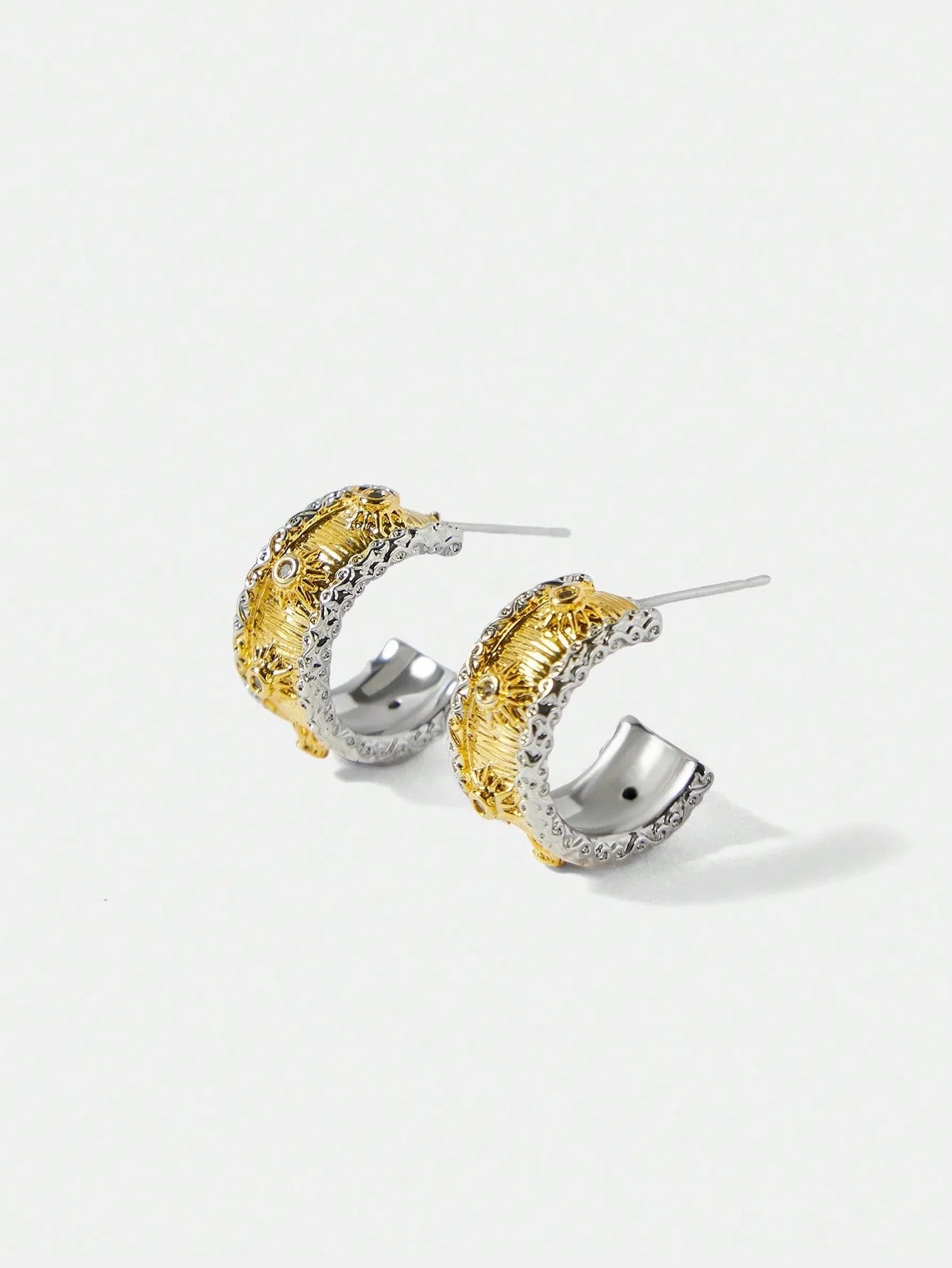 Gold Plated Multicolor Rhinestone Earrings For Daily Wear