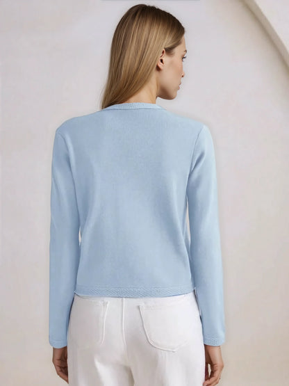 Knit Cardigan With Button Front For Workwear Comfort