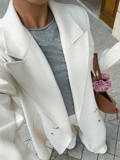 Wool Coat Double Breasted For Elegant Autumn Style