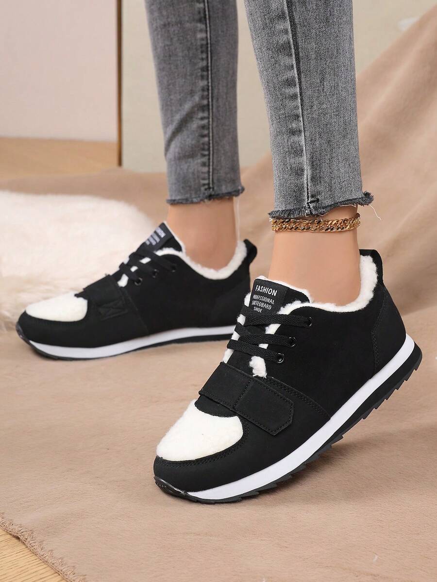 Faux Suede Fleece Lined Winter Sneakers
