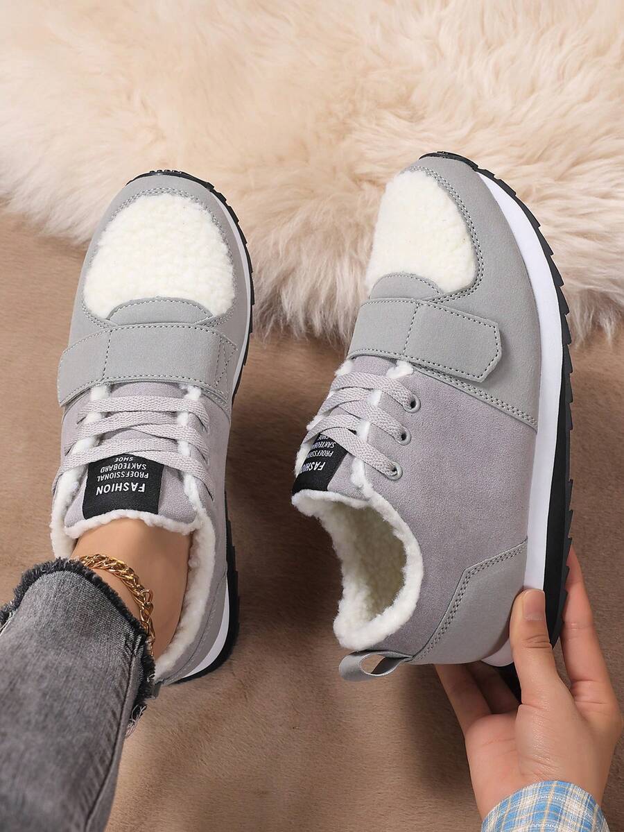 Faux Suede Fleece Lined Winter Sneakers