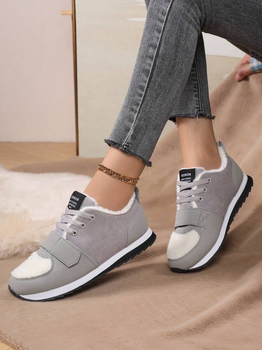 Faux Suede Fleece Lined Winter Sneakers