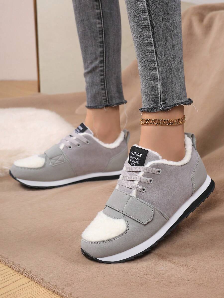 Faux Suede Fleece Lined Winter Sneakers
