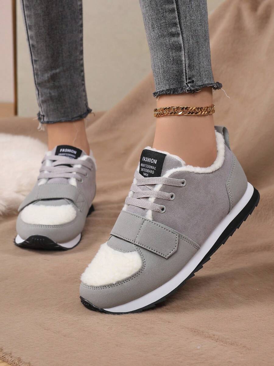 Faux Suede Fleece Lined Winter Sneakers