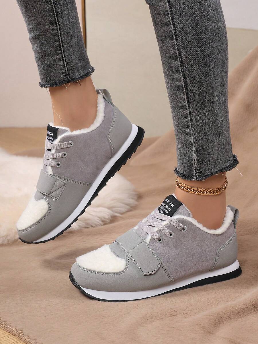 Faux Suede Fleece Lined Winter Sneakers